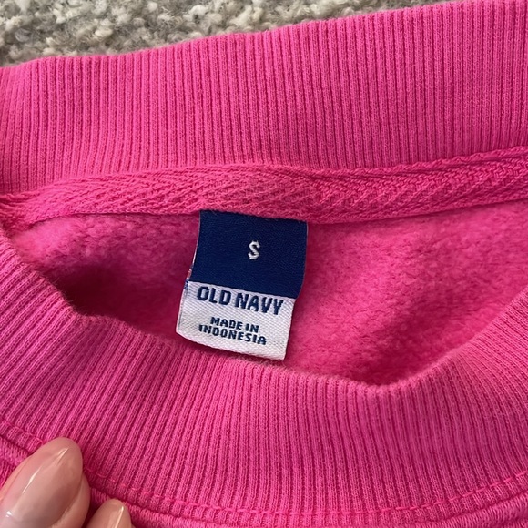 Old Navy pink crop sweatshirt - Picture 2 of 2